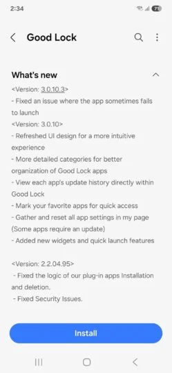 Mise à jour Good Lock 3.0.10.3 Mise à jour Good Lock 3.0.10.3