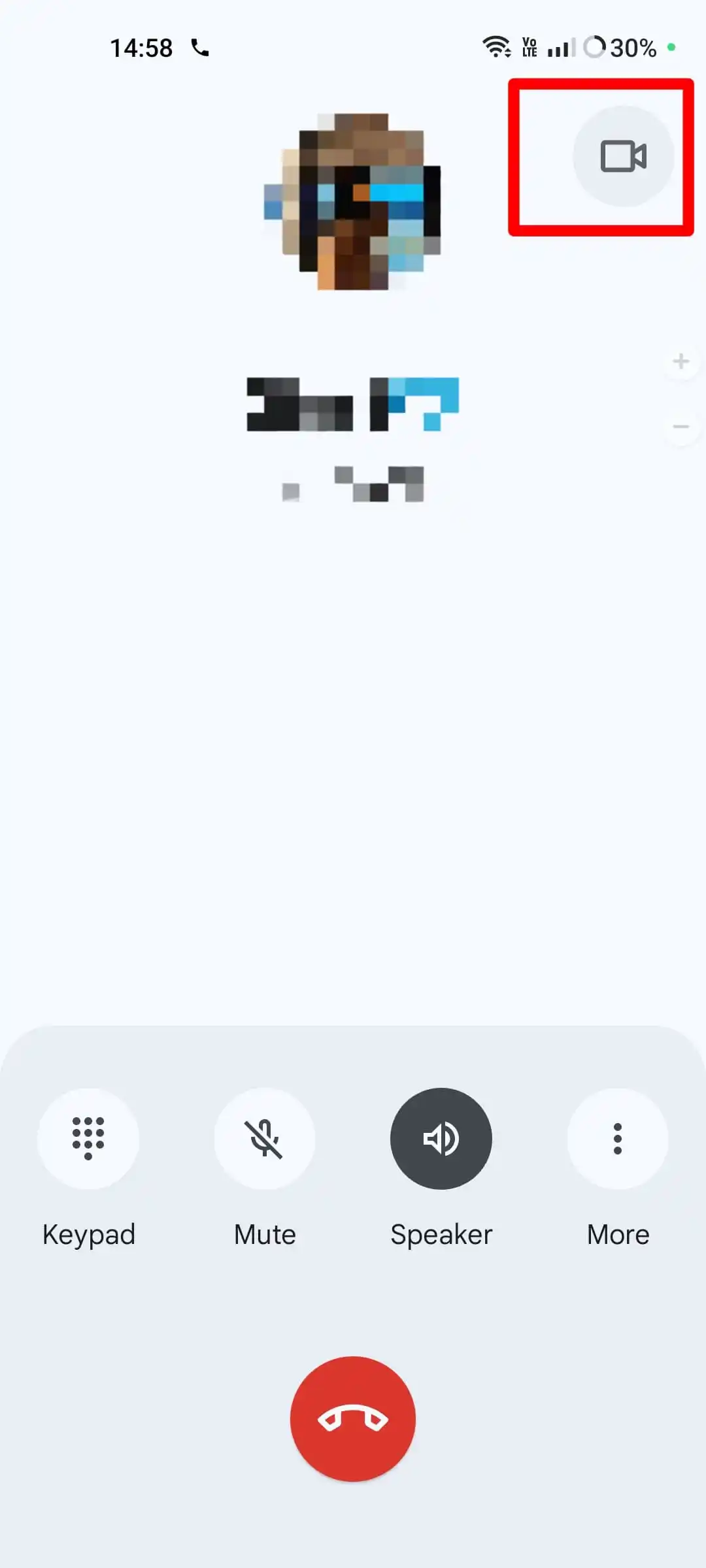 Icône d'appel vidéo dans l'application Pixel Phone Nouvel emplacement de l'icône de l'appel vidéo