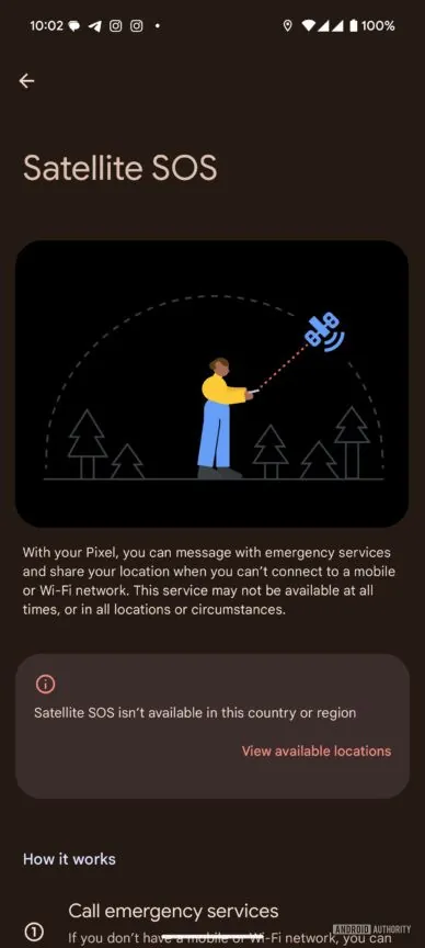 Fonction SOS du satellite Google Pixel Fonction SOS du satellite Google Pixel