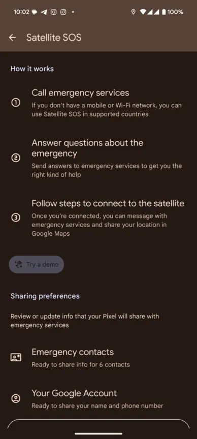Fonction SOS du satellite Google Pixel Fonction SOS du satellite Google Pixel