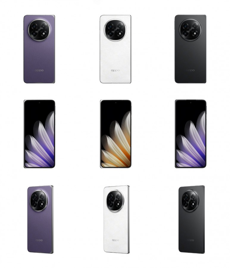 Rendu officiel de l'Oppo Find N5 en couleur violette Rendu officiel de l'Oppo Find N5 en couleur violette