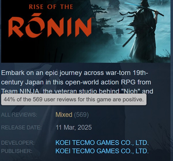 Capture d'écran du jeu d'action Rise of the Ronin Capture d'écran du jeu d'action Rise of the Ronin