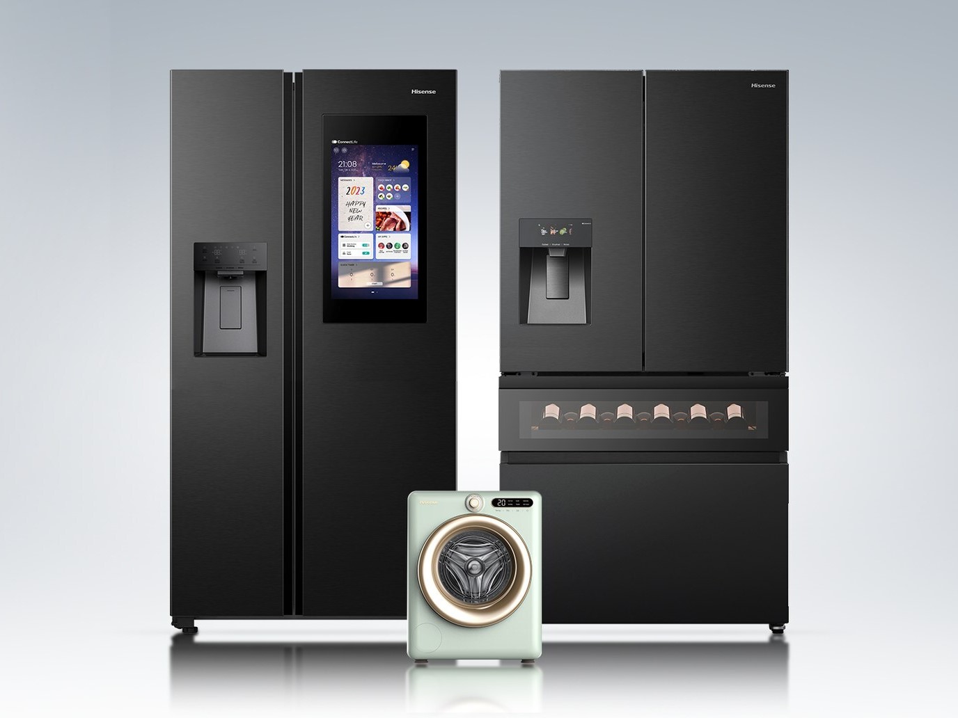 Hisense Jumbo Side-by-Side Réfrigérateur intelligent Hisense Jumbo Side-by-Side avec fonction Dish Designer