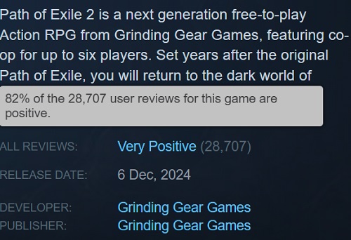 Tests sur Steam pour Path of Exile 2
