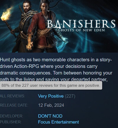 De bonnes critiques pour un intérêt minimal : les joueurs donnent leur avis sur Banishers : Ghosts of New Eden-2 De bonnes critiques pour un intérêt minimal : les joueurs donnent leur avis sur Banishers : Ghosts of New Eden-2