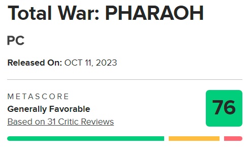 Une stratégie familière dans un nouveau cadre : les critiques ont bien accueilli Total War : Pharaoh, mais ont noté le manque d'idées nouvelles.-2 Une stratégie familière dans un nouveau cadre : les critiques ont bien accueilli Total War : Pharaoh, mais ont noté le manque d'idées nouvelles.-2