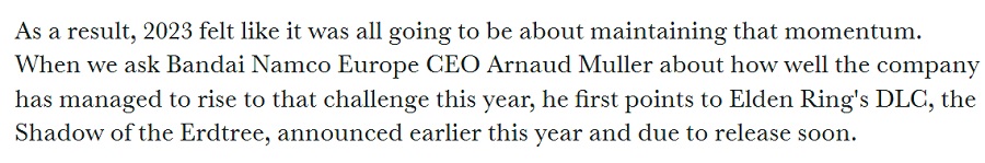 Bandai Namco Europe CEO : "Shadow of the Erdtree add-on for Elden Ring will be released soon" (L'ombre de l'Arbre d'Or pour l'Anneau d'Elden)-2 Bandai Namco Europe CEO : "Shadow of the Erdtree add-on for Elden Ring will be released soon" (L'ombre de l'Arbre d'Or pour l'Anneau d'Elden)-2