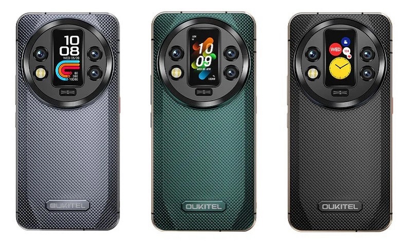 Trois couleurs de l'étui WP200 Pro. Source : Oukitel