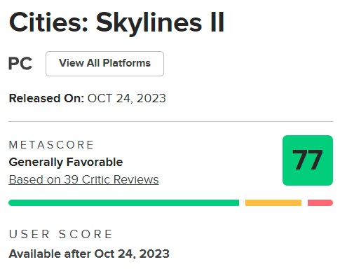 Un jeu imparfait avec un grand potentiel : les critiques ont tempéré leur éloge du simulateur de construction de villes Cities Skylines 2.-2 Un jeu imparfait avec un grand potentiel : les critiques ont tempéré leur éloge du simulateur de construction de villes Cities Skylines 2.-2