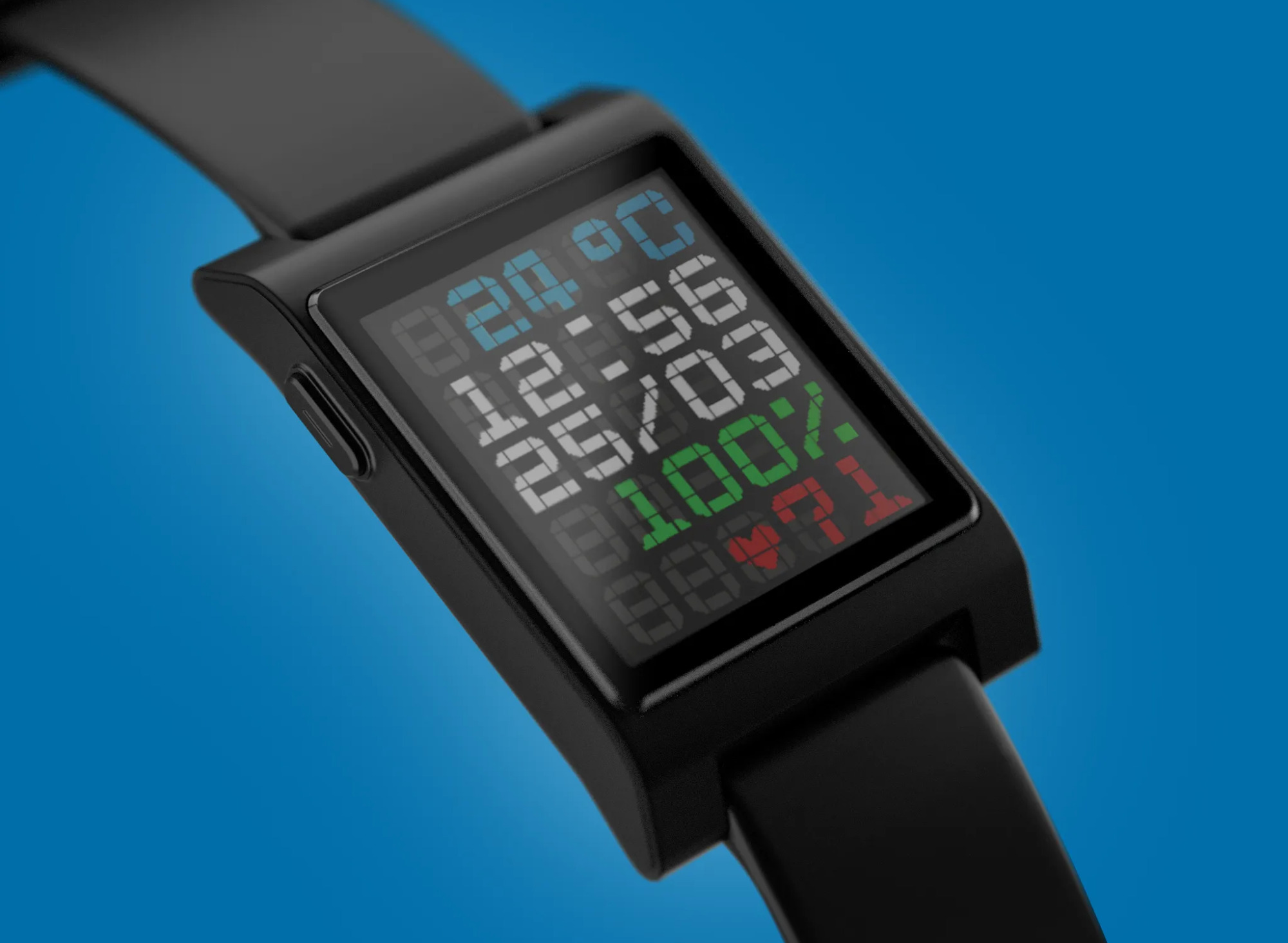 Montre intelligente Core 2 Duo en noir La smartwatch Core 2 Duo en noir. Illustration : Eric Migikowski