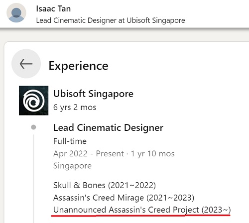 Un employé d'Ubisoft Singapour a indirectement confirmé le développement d'un remake d'Assassin's Creed IV : Black Flag.-2 Un employé d'Ubisoft Singapour a indirectement confirmé le développement d'un remake d'Assassin's Creed IV : Black Flag.-2