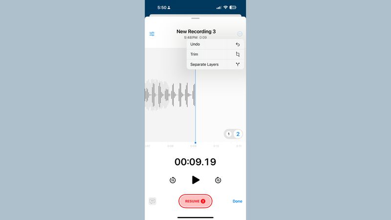 Mémos vocaux en couches dans iOS 18.2 Mémos vocaux en couches dans iOS 18.2