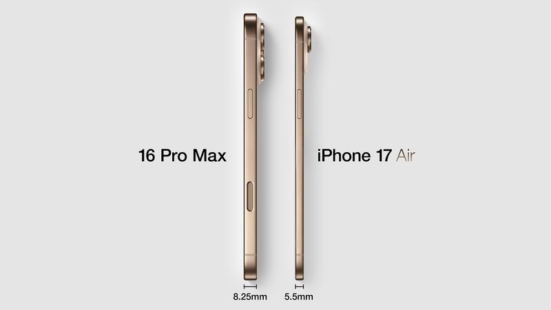 Comparaison de l'iPhone 16 Pro et de l'iPhone 17 Air Comparaison de l'iPhone 16 Pro et de l'iPhone 17 Air