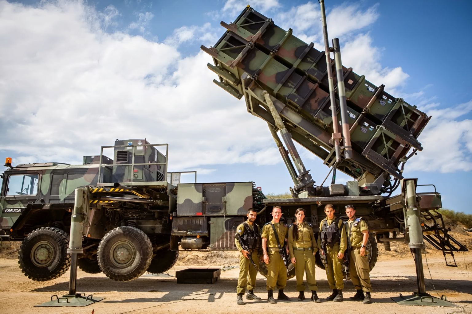 Soldats de l'IDF près d'un lanceur de missiles sol-air Patriot PAC-2. Illustration : Forces de défense israéliennes
