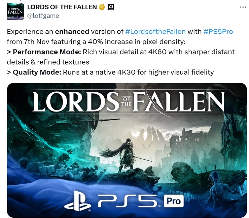 Hardcore en 4K et 60 FPS : l'action-RPG Lords of the Fallen bénéficie d'une version améliorée pour la PlayStation 5 Pro.-2 Hardcore en 4K et 60 FPS : l'action-RPG Lords of the Fallen bénéficie d'une version améliorée pour la PlayStation 5 Pro.-2