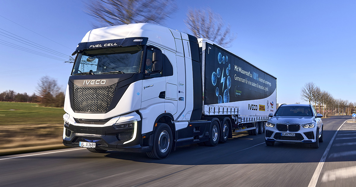 Le deuxième camion IVECO S-eWay Fuel Cell à l'événement BMW Le deuxième camion IVECO S-eWay Fuel Cell à l'événement BMW