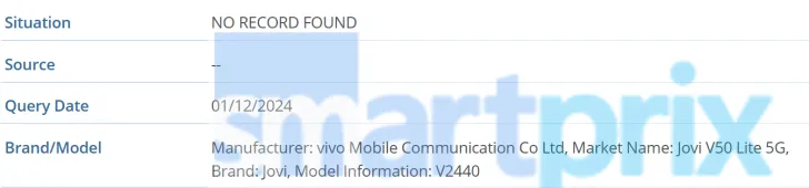 Smartphone Jovi V50 Lite 5G, modèle V2440 Smartphone Jovi V50 Lite 5G, modèle V2440