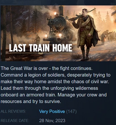 Les critiques et les joueurs ont accueilli chaleureusement la stratégie "Last Train Home" : le jeu bénéficie d'excellentes critiques et de scores élevés.-6 Les critiques et les joueurs ont accueilli chaleureusement la stratégie "Last Train Home" : le jeu bénéficie d'excellentes critiques et de scores élevés.-6