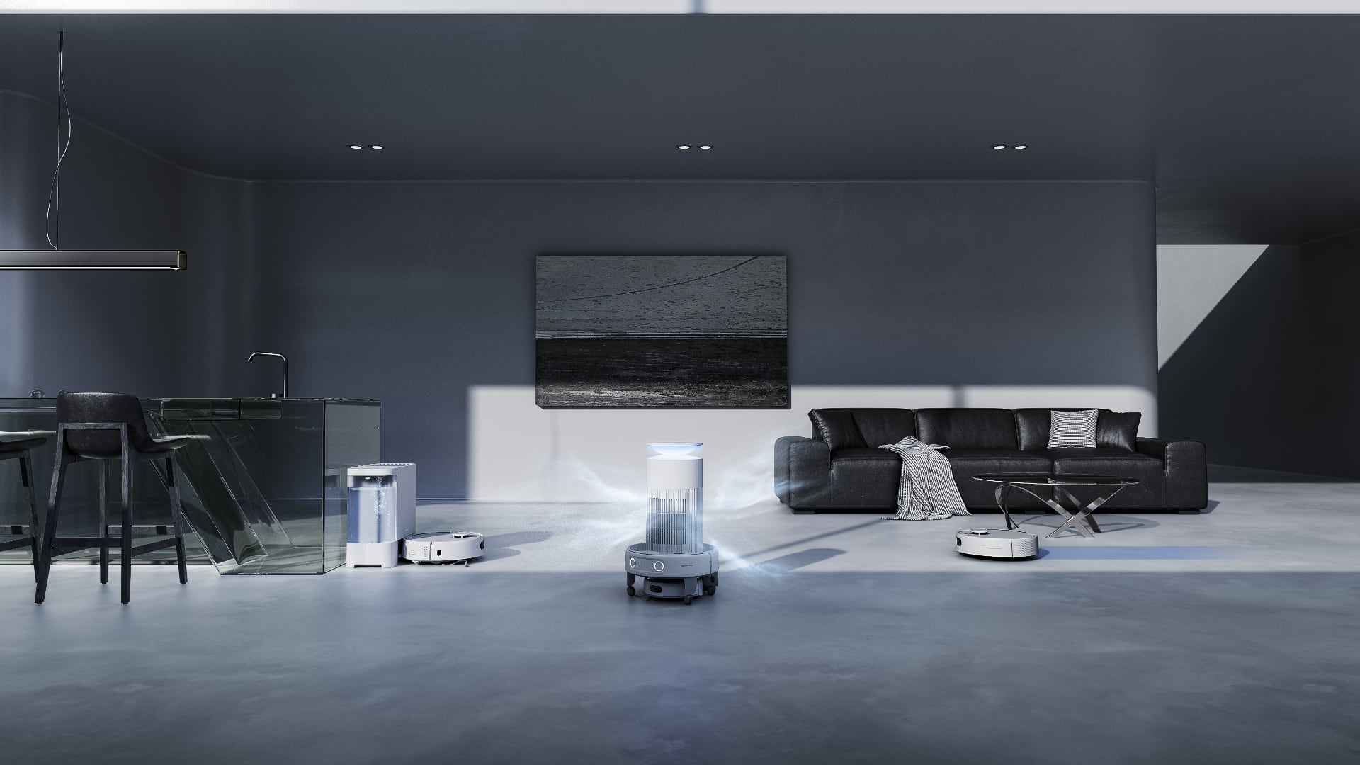 Nettoyage de l'air avec la SwitchBot K20+ Pro. Illustration : SwitchBot