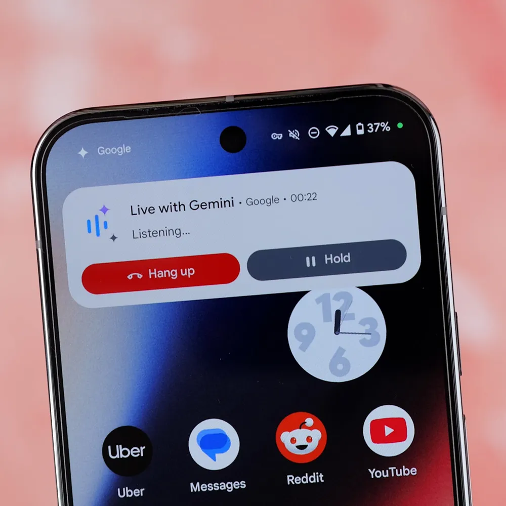 Interface d'appel dans Gemini Live