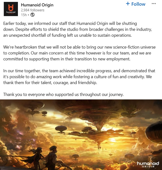 Le nouveau jeu du créateur de Mass Effect est annulé - Casey Hudson, vétéran de BioWare, a fermé son studio Humanoid Origin.-2 Le nouveau jeu du créateur de Mass Effect est annulé - Casey Hudson, vétéran de BioWare, a fermé son studio Humanoid Origin.-2