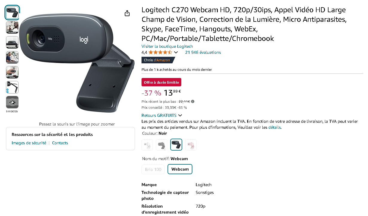 Logitech C270 Webcam HD Logitech C270 Webcam HD