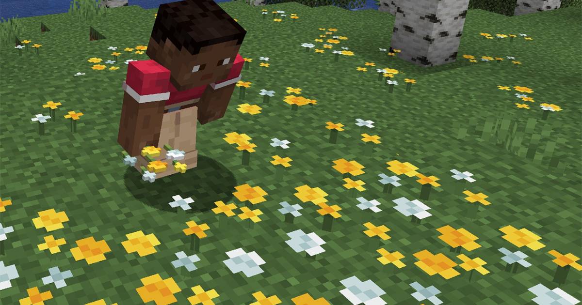 Un paysage sauvage dans Minecraft avec de nouvelles couleurs