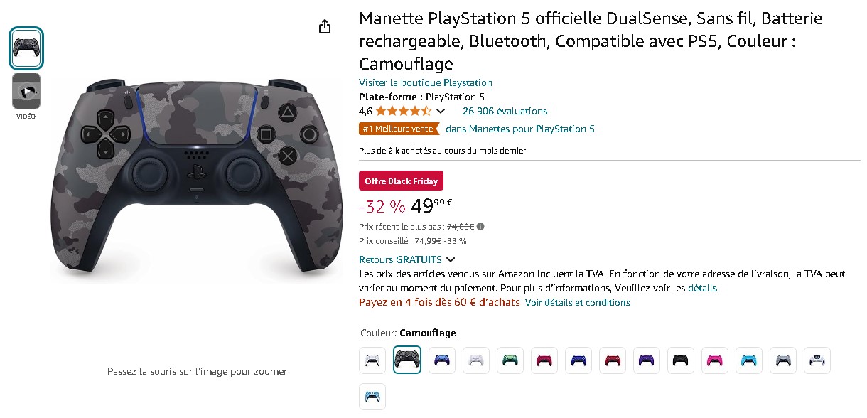 Manette DualSense officielle Manette sans fil DualSense pour PS5