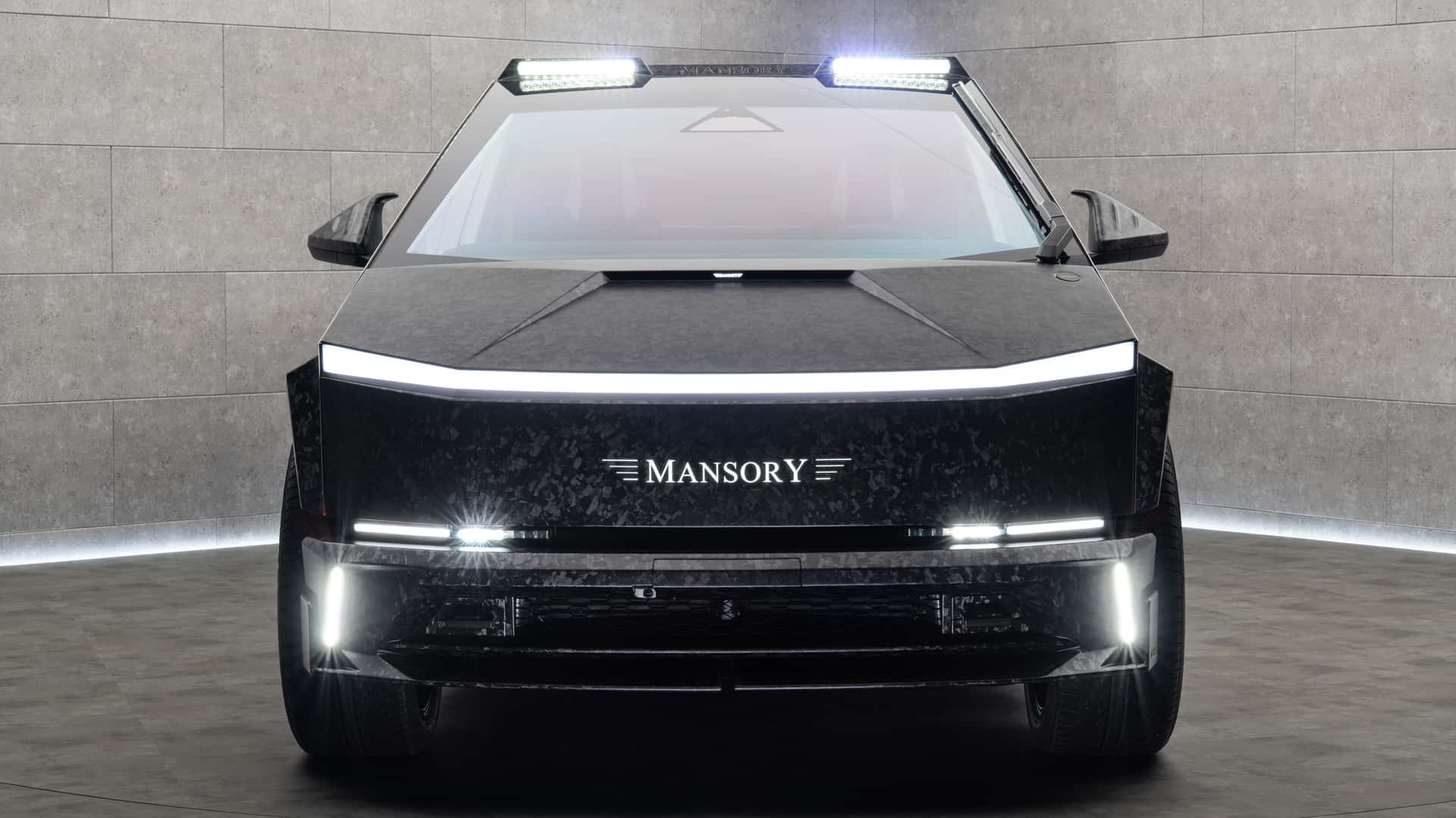 Mansory Elongation Tesla Cybertruck Vue latérale Mansory Elongation Tesla Cybertruck Vue latérale