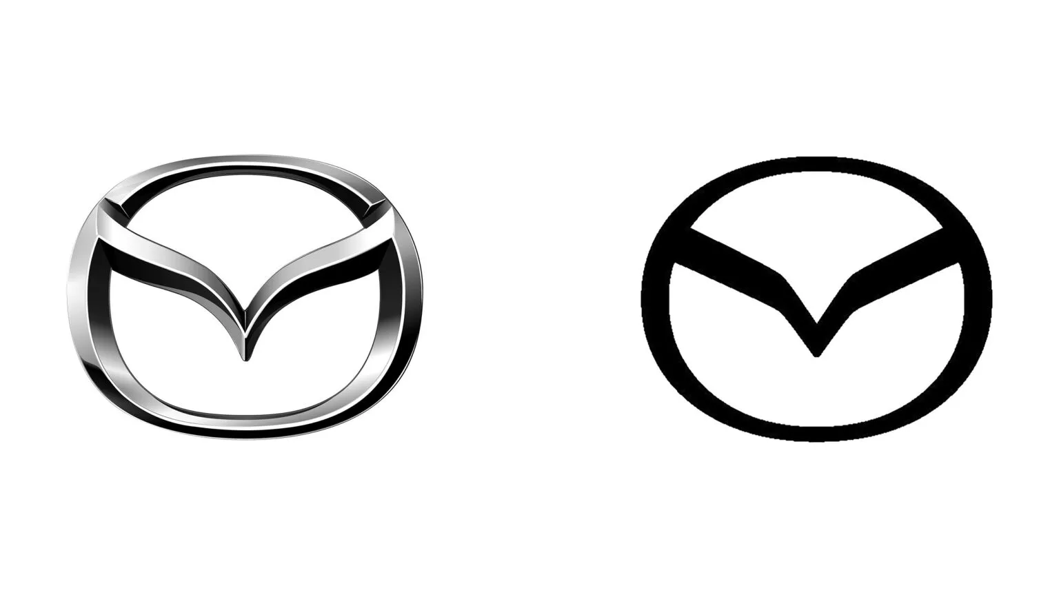 Comparaison de l'ancien et du nouvel emblème Mazda Anciens et nouveaux emblèmes Mazda