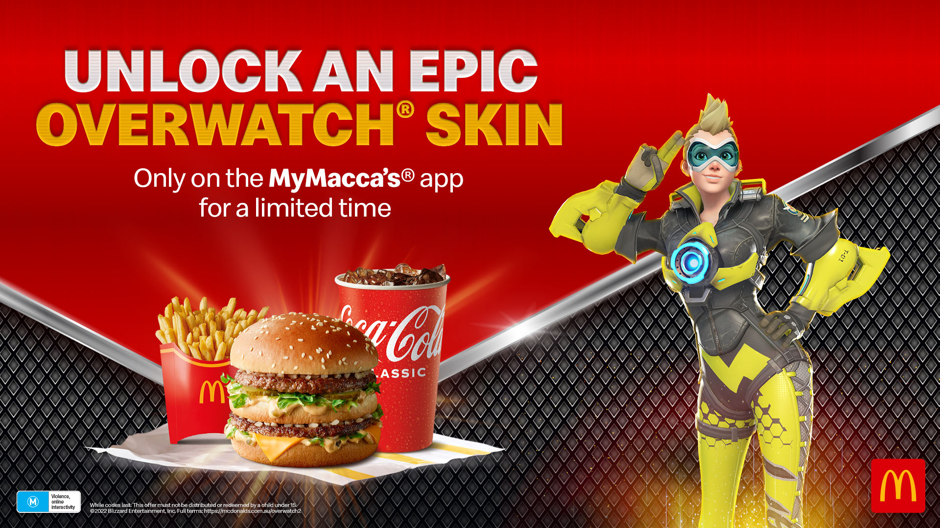 McDonald's a lancé une collaboration avec Overwatch 2 en Australie. Les fans peuvent obtenir un skin épique pour Tracer.-2 McDonald's a lancé une collaboration avec Overwatch 2 en Australie. Les fans peuvent obtenir un skin épique pour Tracer.-2
