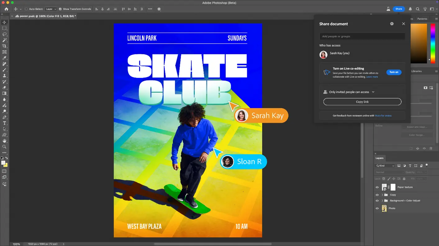 Modifier en collaboration des fichiers dans Photoshop