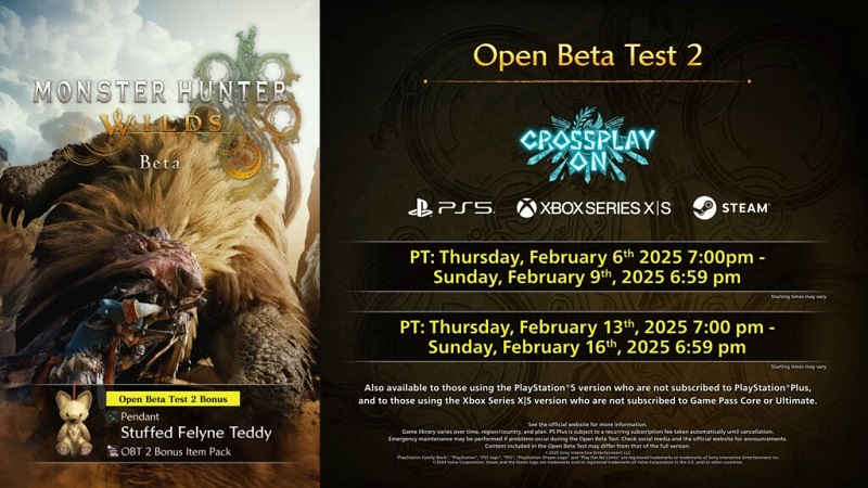 Calendrier du second test bêta de Monster Hunter Wilds Calendrier du second test bêta de Monster Hunter Wilds