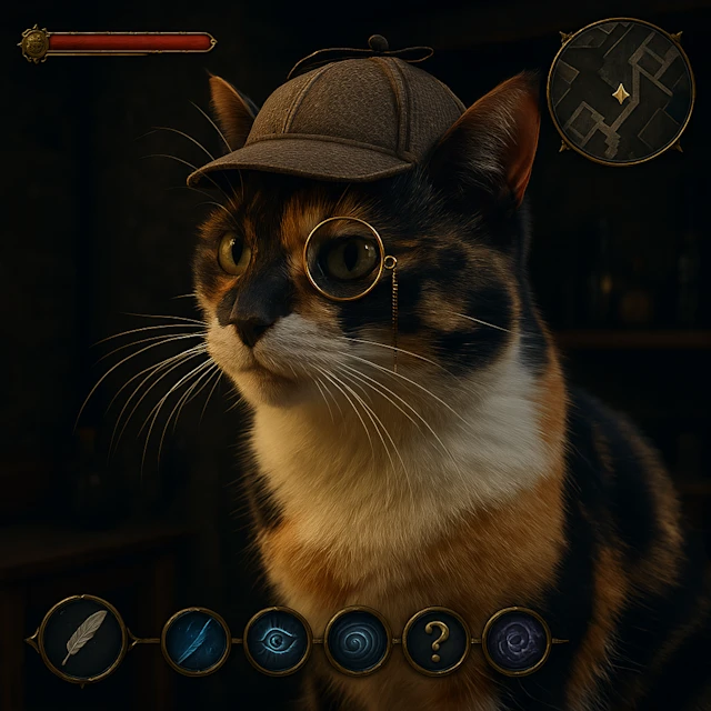 Un chat avec un monocle Un chat avec un monocle