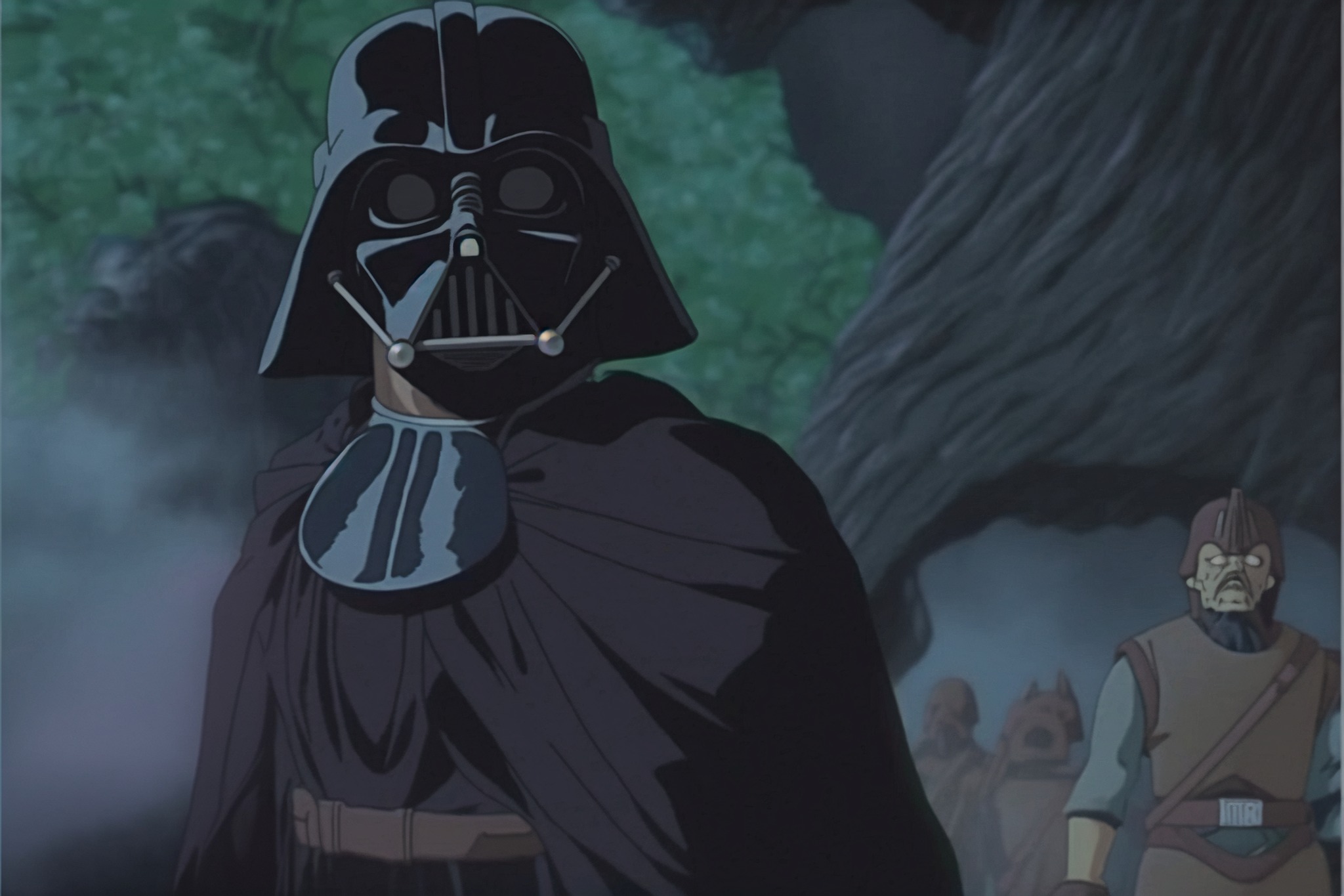Le réseau neuronal Nijijourney représente les personnages emblématiques de Star Wars dans le style du Studio Ghibli-9