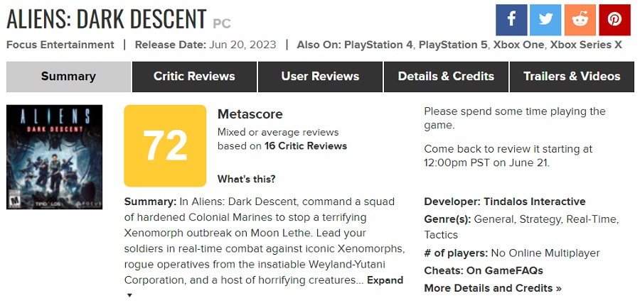 Un grand jeu mais une mauvaise optimisation : Les critiques font l'éloge d'Aliens : Dark Descent pour son excellent gameplay, mais restent insatisfaits de son état technique.-2 Un grand jeu mais une mauvaise optimisation : Les critiques font l'éloge d'Aliens : Dark Descent pour son excellent gameplay, mais restent insatisfaits de son état technique.-2