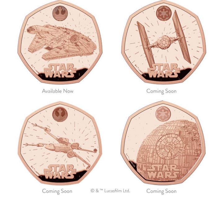 La Monnaie britannique a lancé une collection numismatique mettant en scène trois vaisseaux spatiaux emblématiques et l'Étoile de la Mort de Star Wars.-3 La Monnaie britannique a lancé une collection numismatique mettant en scène trois vaisseaux spatiaux emblématiques et l'Étoile de la Mort de Star Wars.-3