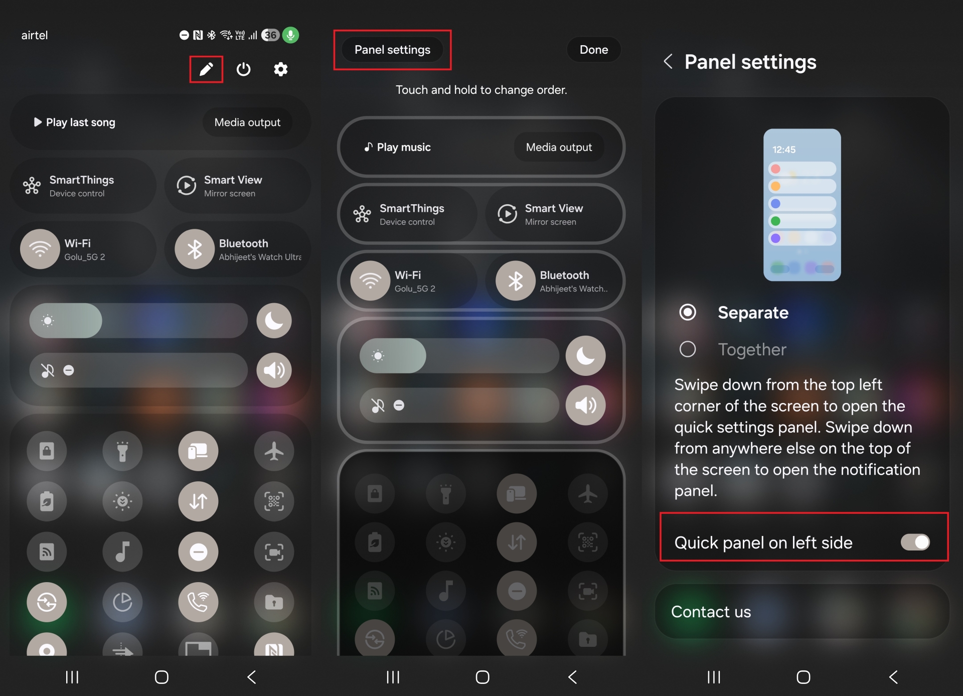 Instructions pour l'activation du panneau de configuration rapide One UI 7 sur le côté gauche Instructions pour l'activation du panneau de configuration rapide One UI 7 sur le côté gauche