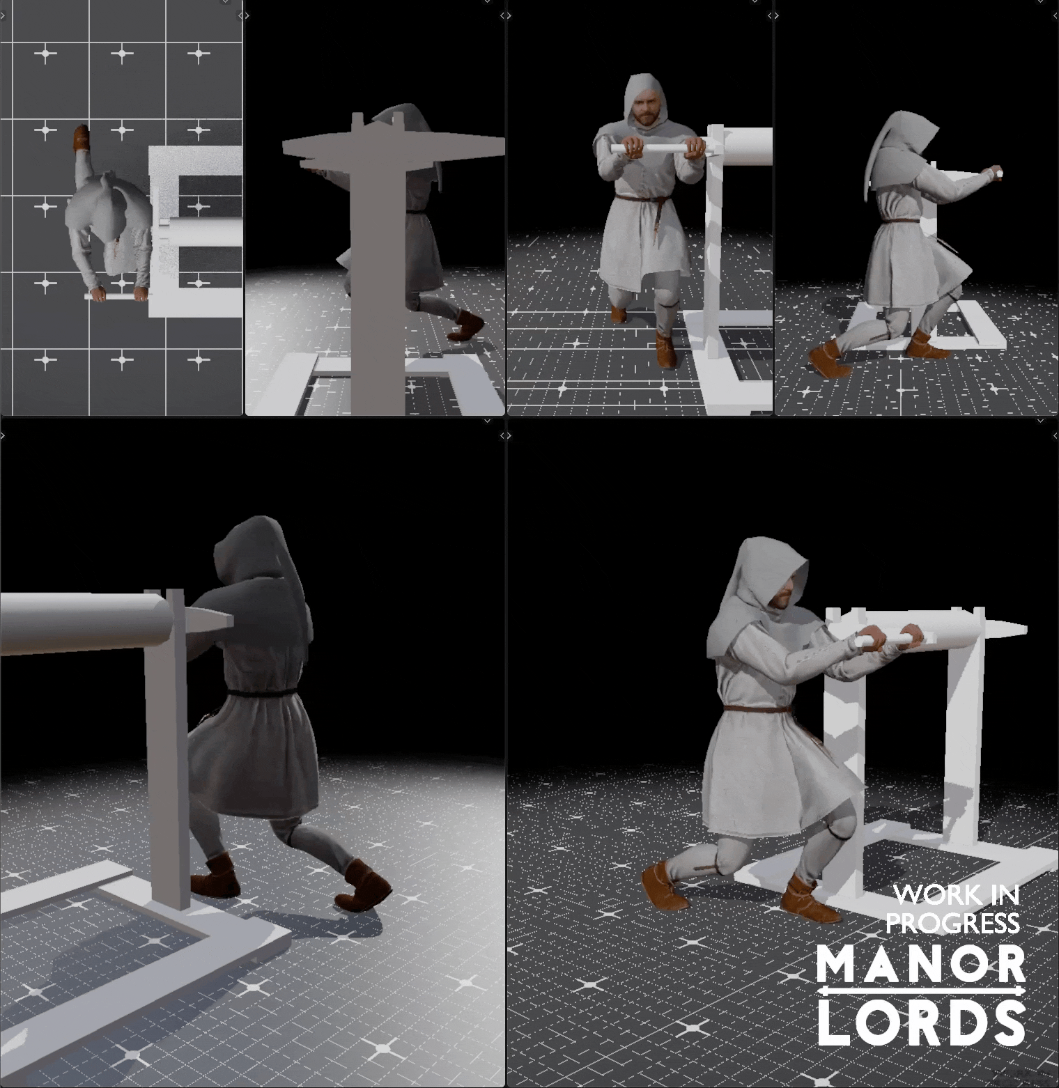 Animation du travail des mineurs à Manor Lords