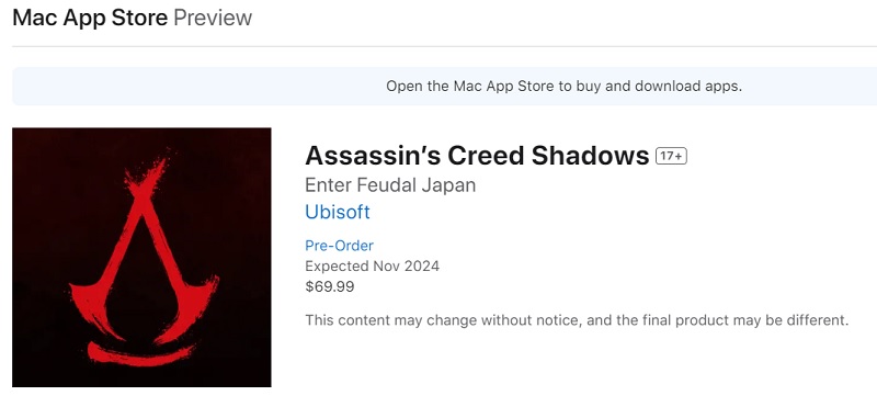Bonne nouvelle pour les utilisateurs de Mac : Assassin's Creed Shadows sortira sur les ordinateurs Apple en même temps que les autres plateformes.-2 Bonne nouvelle pour les utilisateurs de Mac : Assassin's Creed Shadows sortira sur les ordinateurs Apple en même temps que les autres plateformes.-2