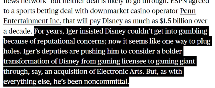Bloomberg : Les dirigeants de Disney envisagent sérieusement de racheter le géant du jeu vidéo Electronic Arts-2 Bloomberg : Les dirigeants de Disney envisagent sérieusement de racheter le géant du jeu vidéo Electronic Arts-2