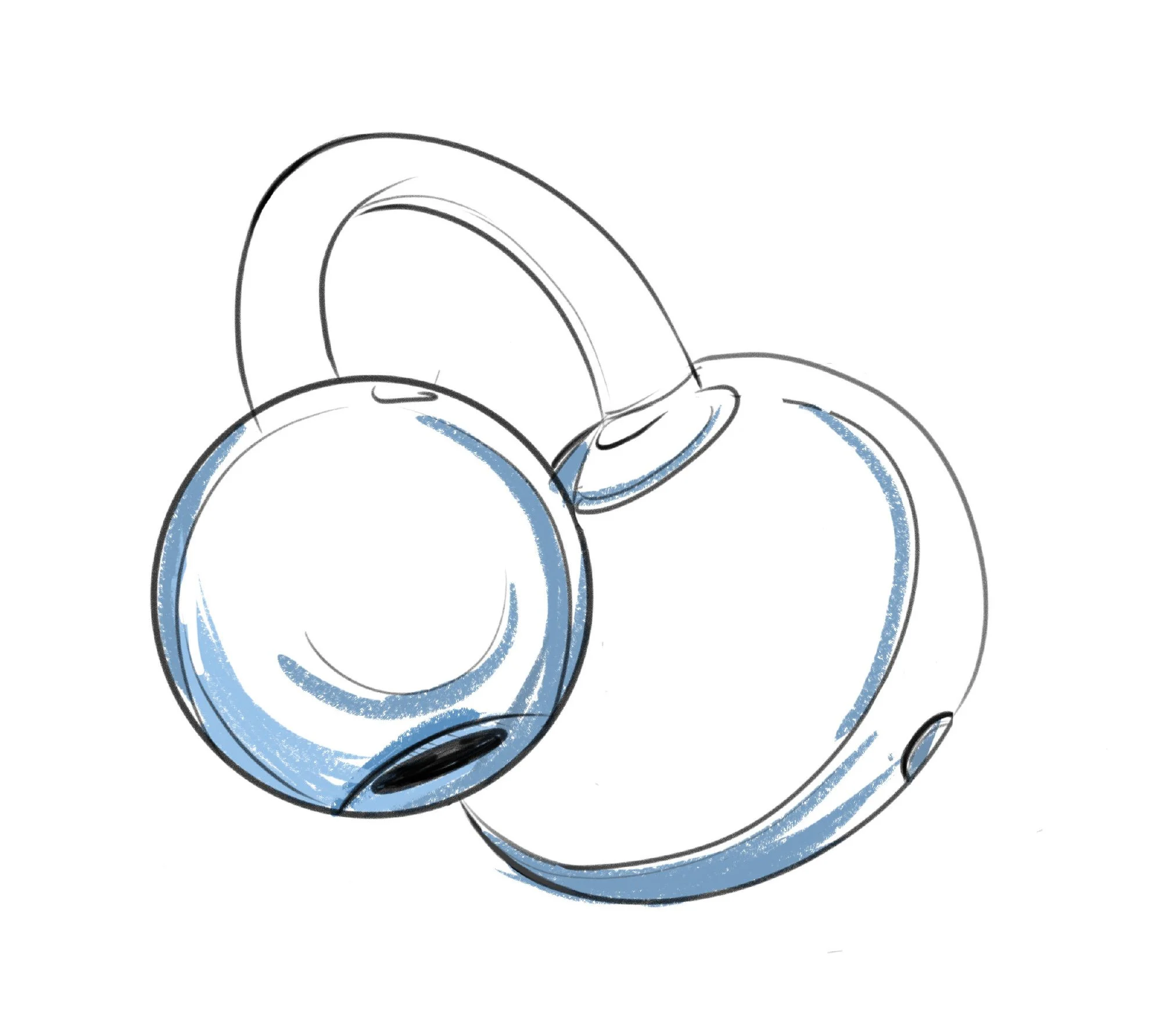 Croquis des écouteurs Oppo Enco Clip Croquis des écouteurs Oppo Enco Clip