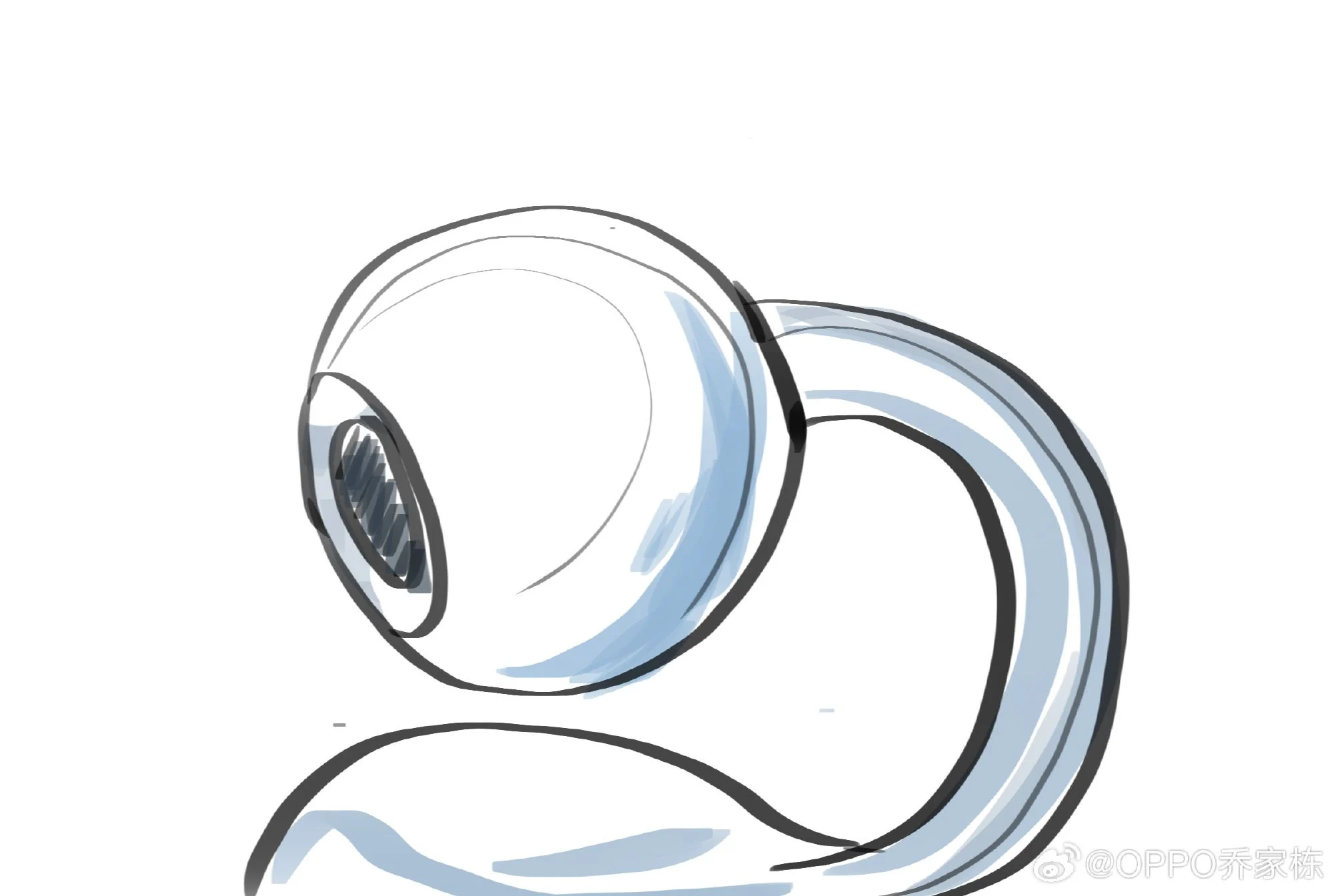 Croquis des écouteurs Oppo Enco Clip Croquis des écouteurs Oppo Enco Clip