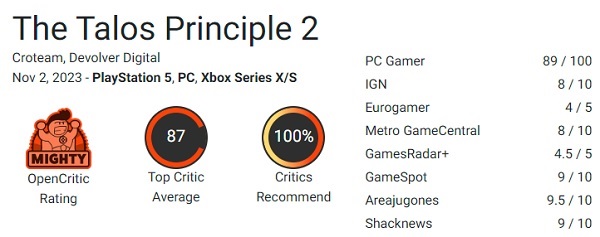 Un superbe jeu de puzzle au sens profond : les critiques sont dithyrambiques à l'égard de The Talos Principle 2 et lui attribuent d'excellentes notes.-2 Un superbe jeu de puzzle au sens profond : les critiques sont dithyrambiques à l'égard de The Talos Principle 2 et lui attribuent d'excellentes notes.-2