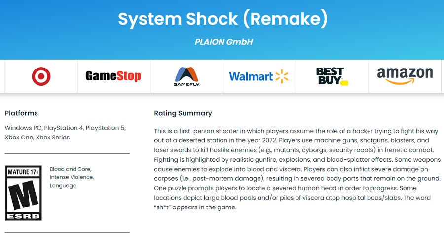 Les versions console du remake de System Shock pourraient sortir très prochainement : L'ESRB a donné une classification d'âge aux versions PlayStation et Xbox du jeu.-2 Les versions console du remake de System Shock pourraient sortir très prochainement : L'ESRB a donné une classification d'âge aux versions PlayStation et Xbox du jeu.-2