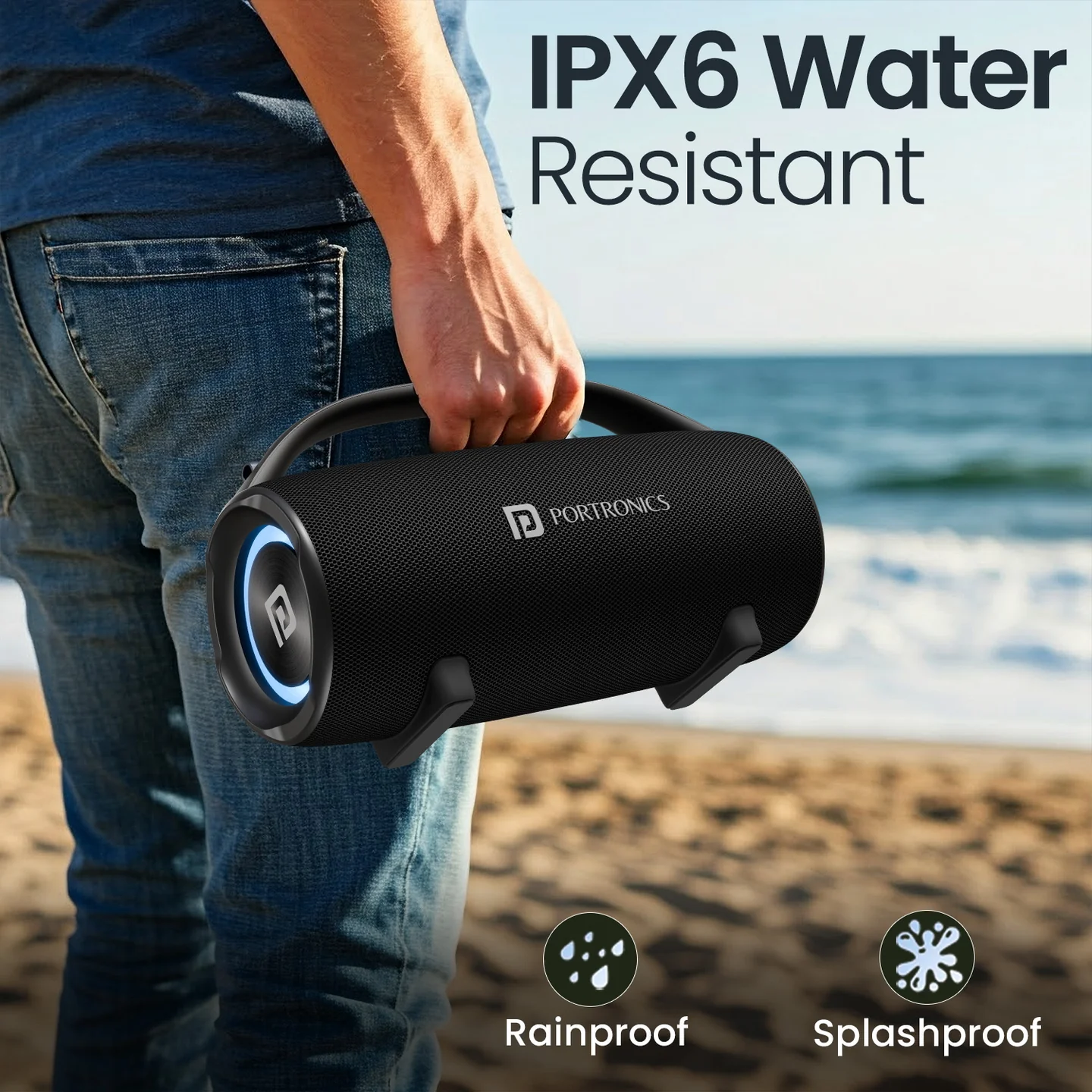 Haut-parleur portable Portronics Thunder 2.0 avec son puissant pour les fêtes Haut-parleur portable Portronics Thunder 2.0 avec son puissant pour les fêtes