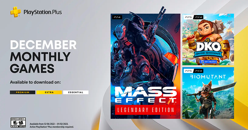 Mass Effect Legendary Edition, Biomutant et Divine Knockout : les jeux que les abonnés au PlayStation Plus recevront en décembre Mass Effect Legendary Edition, Biomutant et Divine Knockout : les jeux que les abonnés au PlayStation Plus recevront en décembre