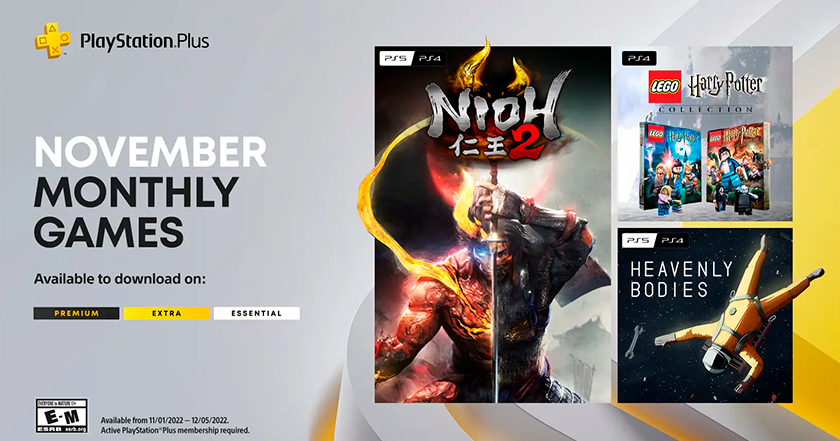 LEGO Harry Potter Collection, Nioh 2 et Heavenly Bodies : les jeux que les abonnés au PlayStation Plus recevront en novembre LEGO Harry Potter Collection, Nioh 2 et Heavenly Bodies : les jeux que les abonnés au PlayStation Plus recevront en novembre