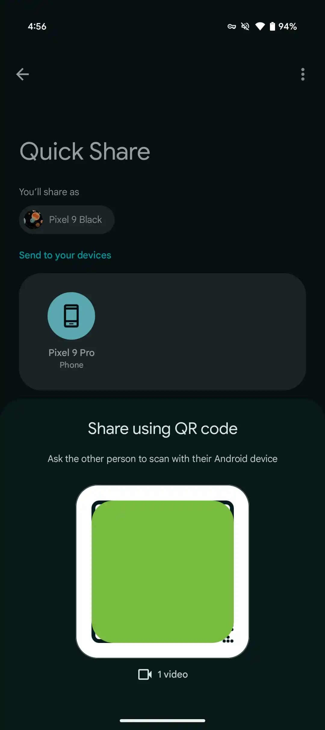 Code QR pour le partage de fichiers dans Quick Share Code QR pour le partage de fichiers dans Quick Share