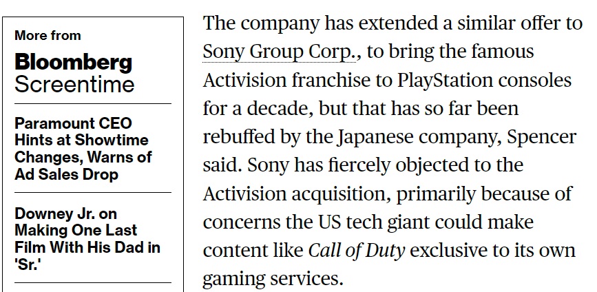 Phil Spencer a confirmé : Sony ne tient pas compte du contrat de dix ans qu'il proposait pour apporter les jeux Call of Duty à PlayStation-2 Phil Spencer a confirmé : Sony ne tient pas compte du contrat de dix ans qu'il proposait pour apporter les jeux Call of Duty à PlayStation-2